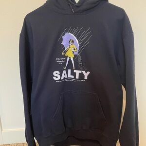 Navy Hoodie with Salty Graphic